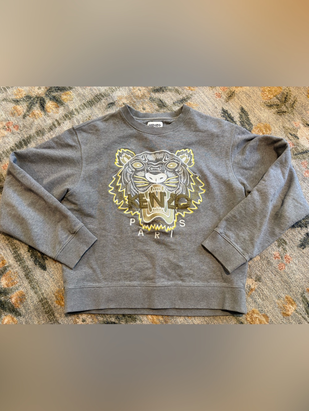 Kenzo Tiger Sweatshirt Embroidered Thick Knit Luxury Designer